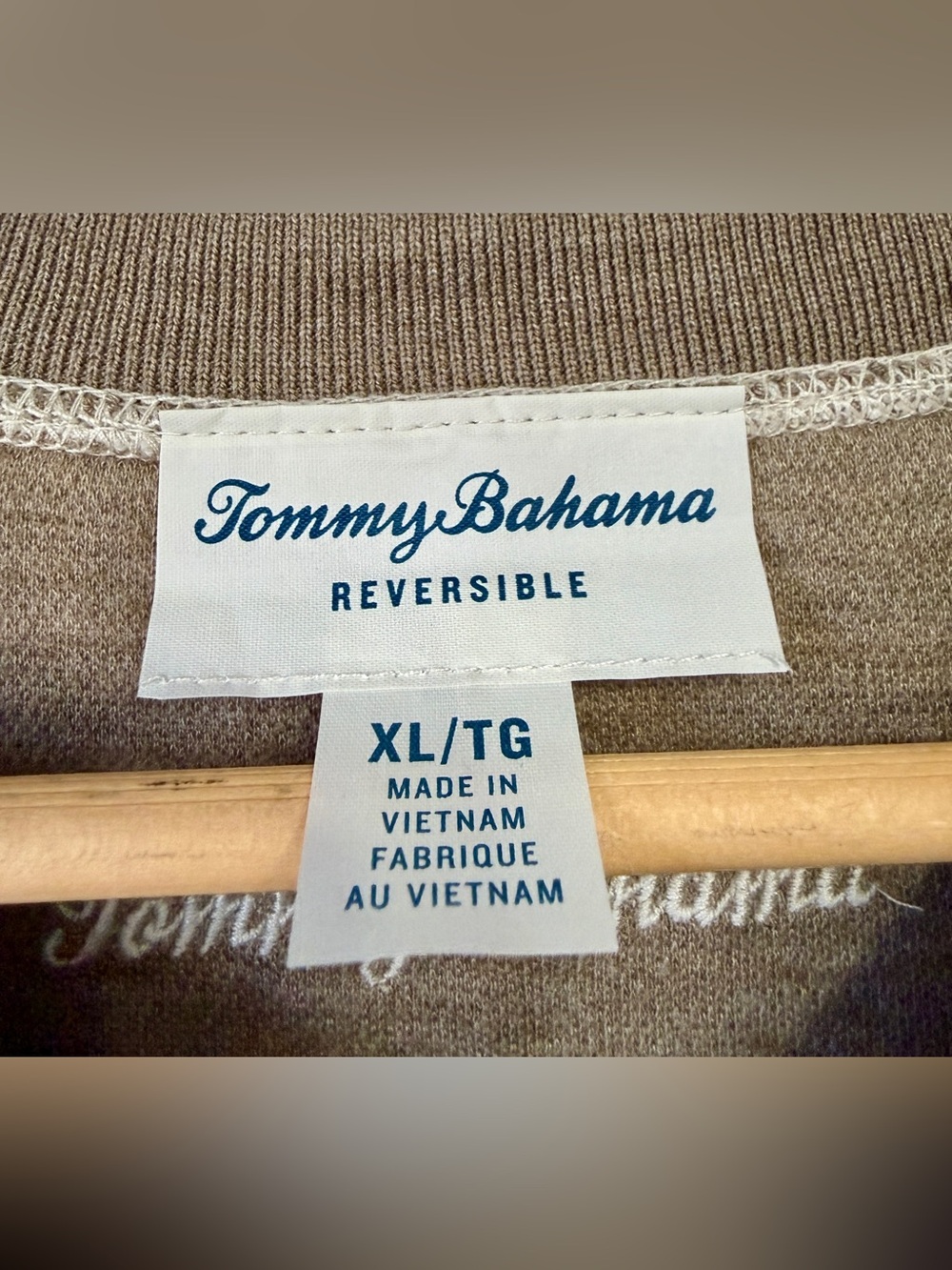 Tommy Bahama Reversible Crewneck Pullover Sweatshirt XL Beige - Picture 5 of 5